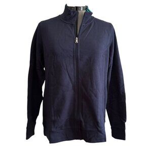 Croft & Barrow Navy Full-Zip Jacket M Cotton/Poly Blend Everyday Wear